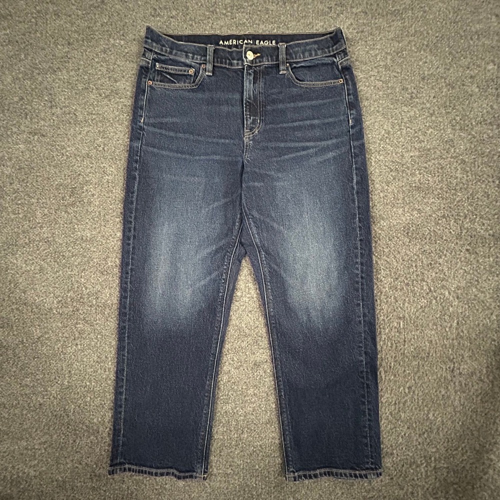 American Eagle Jeans Womens Size 10 Short Dark Wash Straight Leg Stretch Denim